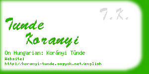 tunde koranyi business card